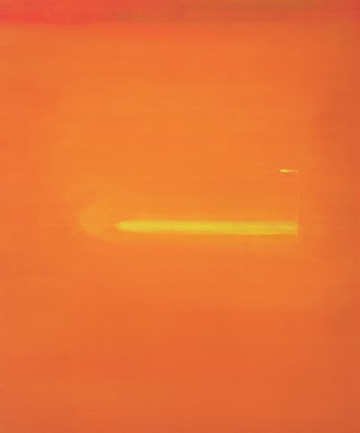 Oranžový interiér s postavou, 2000 od John Miller