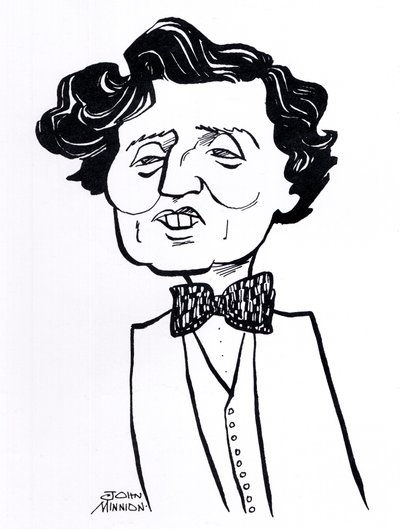 Alban Berg, karikatura - rakouský skladatel, 9. února 1885 - 24. prosince 1935 od John Minnion