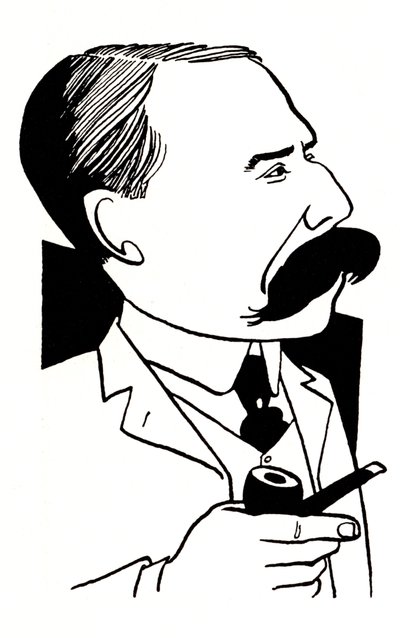 Edward Elgar - karikatura s dýmkou od John Minnion