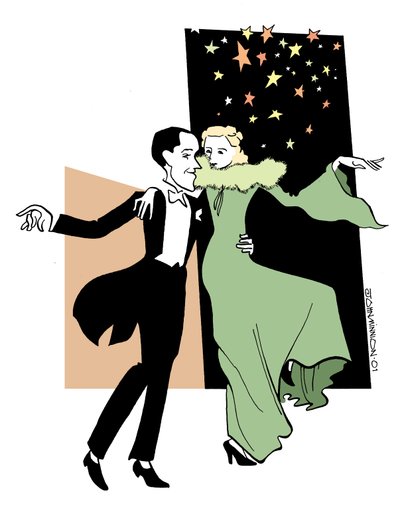 Fred Astaire a Ginger Rogersová tančí od John Minnion