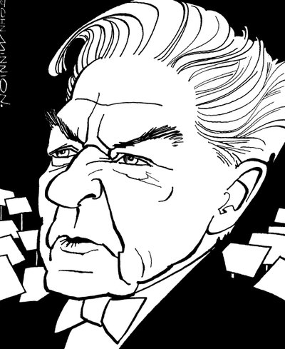 Herbert von Karajan - portrét od John Minnion
