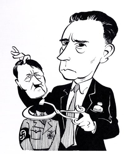 John Heartfield, karikatura s Adolfem Hitlerem od John Minnion