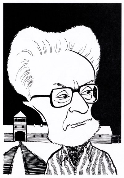Primo Levi, karikatury od John Minnion