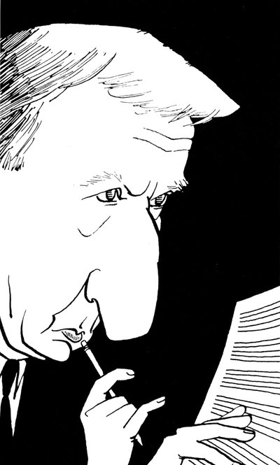Richard Rodney Bennett, karikatura John Minnion od John Minnion
