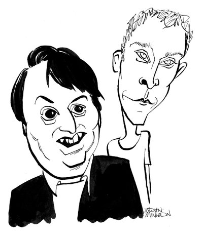 Robert Webb a David Mitchell - karikatura Johna Minniona od John Minnion