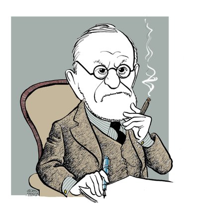 Sigmund Freud - karikatura od John Minnion