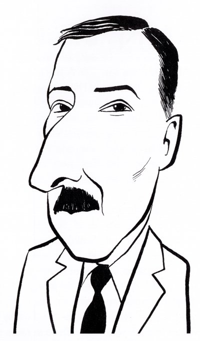 Stefan Zweig, karikatura od John Minnion