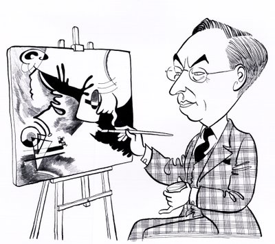 Vasilij ( Wassily ) Kandinskij, karikatura se stojanem od John Minnion