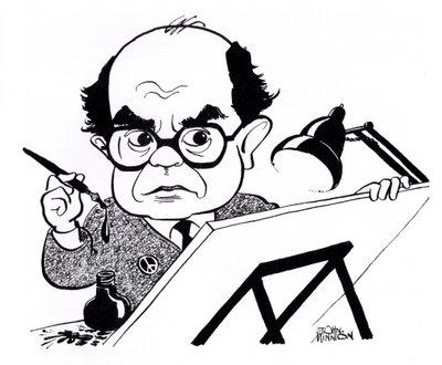 Vicky (Victor Weisz), karikatura od John Minnion