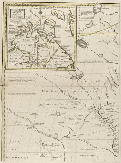 Mapa britského a francouzského panství v Americe, 1756 (rytina s obrysovou barvou na papíře) od John Mitchell