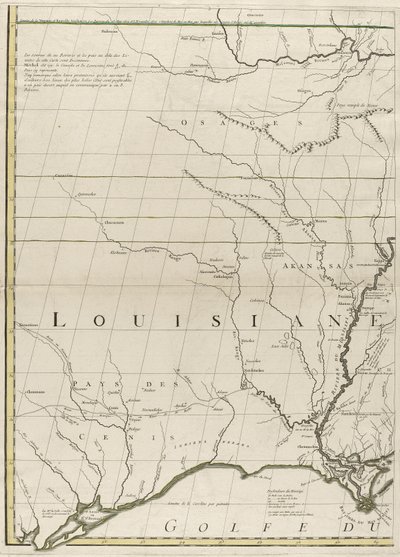 Mapa britského a francouzského panství v Americe, 1756 (rytina s obrysovou barvou na papíře) od John Mitchell