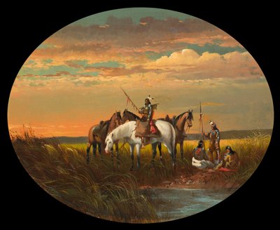 Zastavení na prérii pro kouř, c.1870 od John Mix Stanley