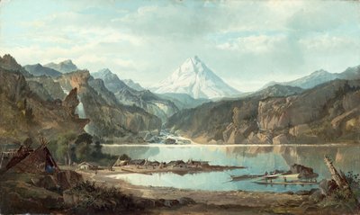 Horská krajina s indiány, 1870-75 od John Mix Stanley