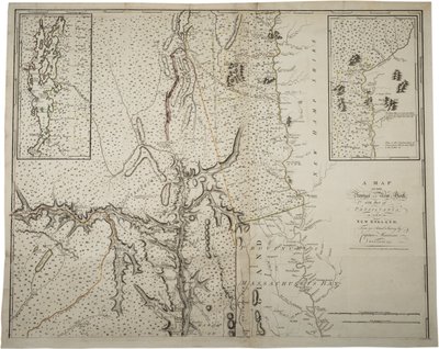 Mapa provincie New York s částí Pensylvánie a Nové Anglie ze skutečného průzkumu kapitána Montrésora, inženýra, 1775, 10. června 1775 od John Montresor