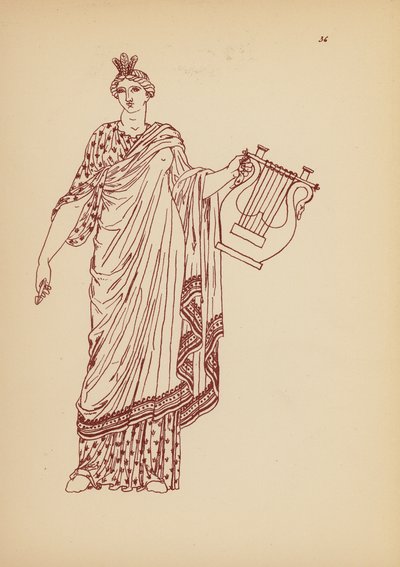 Starověký řecký ženský kostým (litografie) od John Moyr Smith