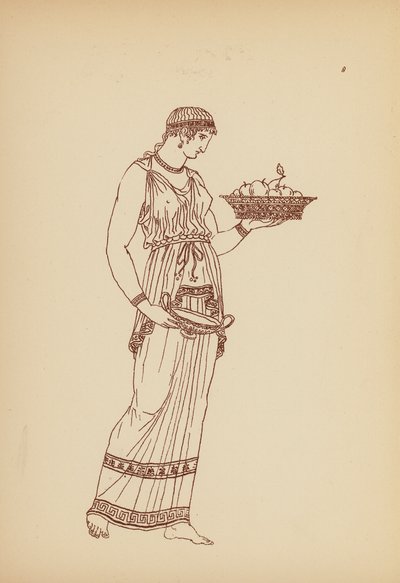 Starověký řecký ženský kostým (litografie) od John Moyr Smith