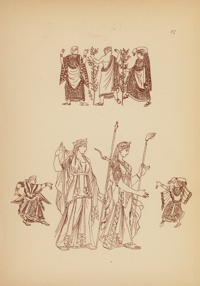Starověký řecký ženský kostým (litografie) od John Moyr Smith