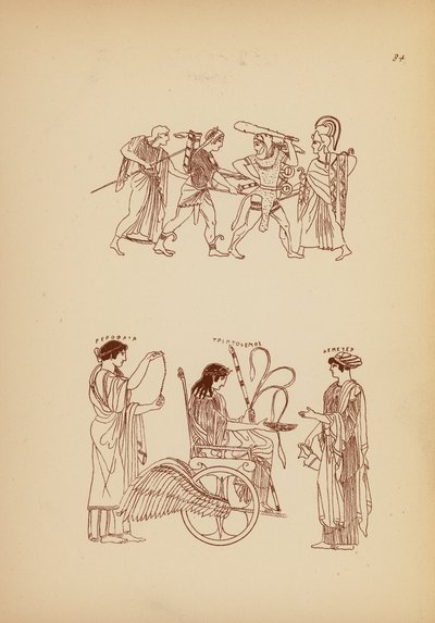Starověký řecký ženský kostým (litografie) od John Moyr Smith