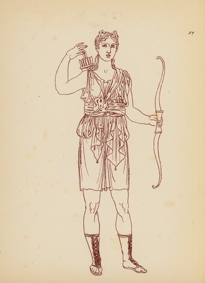 Starověký řecký ženský kostým (litografie) od John Moyr Smith