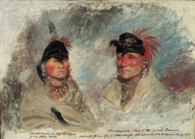 Velký Kansas nebo Caussetongua a Sharitarishe, náčelník Grand Pawnees, 1821 od John Neagle