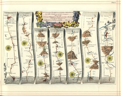 Britannia Atlas: Pokračování cesty z Londýna do Aberystwyth, 1675 od John Ogilby