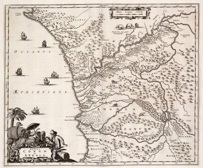 Mapa Konga a Angoly, Afrika od John Ogilby