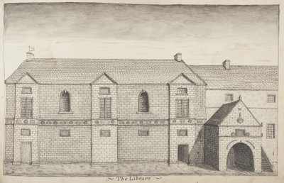 St Andrews Delineated – Knihovna (pero a mytí na papíře) od John Oliphant