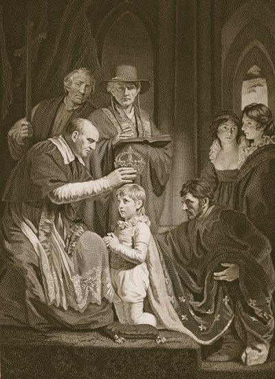 Korunovace Jindřicha VI., vyryl T. Holloway, ilustrace z Davida Huma 