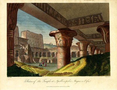 Zříceniny chrámu v Apollinopolis Magna nebo Edfu od John Pass
