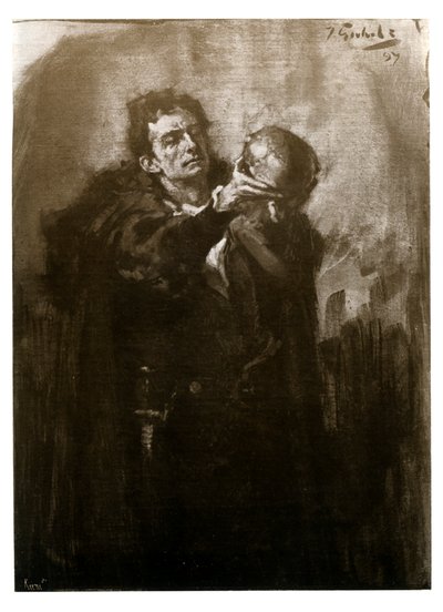 Forbes-Robertson jako Hamlet, konec 19. století. od John Percival Gulich
