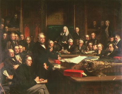 Lord Palmerston v projevu v Dolní sněmovně během rozprav o smlouvě Francie v únoru 1860, 1863 (viz také 107820-21) od John Phillip