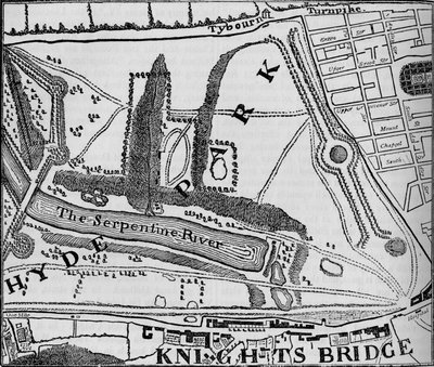 Mapa Hyde Parku, Londýn, 1748 1878 od John Pine