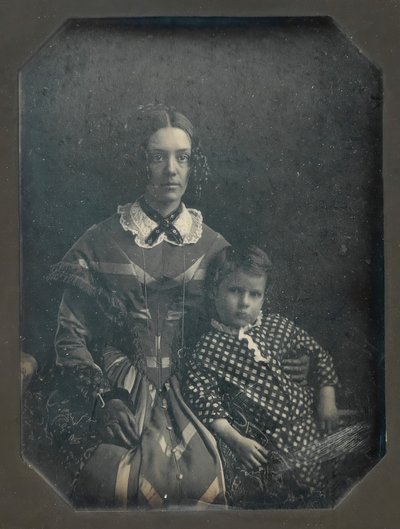 Elizabeth Bakewell James a její syn, Frank B. James, ca. 1846. od John Plumbe Jr..