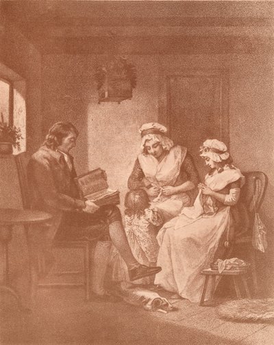 Domácí štěstí, Laetitia se svými rodiči, 1789 od John Raphael Smith