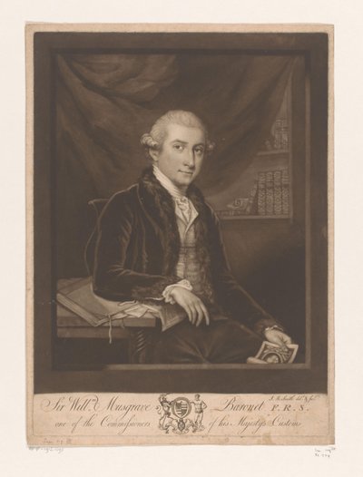 Portrét van Williama Musgravea pane Willme. Musgrave Baronet F.R.S. jeden z celních komisařů Jeho Veličenstva (titul na předmětu) od John Raphael Smith