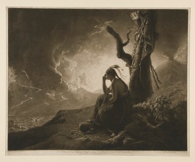 Vdova po indickém náčelníkovi sleduje paže svého zesnulého manžela od John Raphael Smith