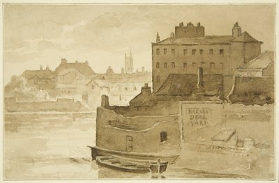 Floating Harbour, at Counterslip (kresba, akvarel) od John Reverend Eden