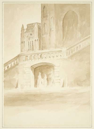 Redcliffe Conduit a část North Porch (kresba, akvarel) od John Reverend Eden