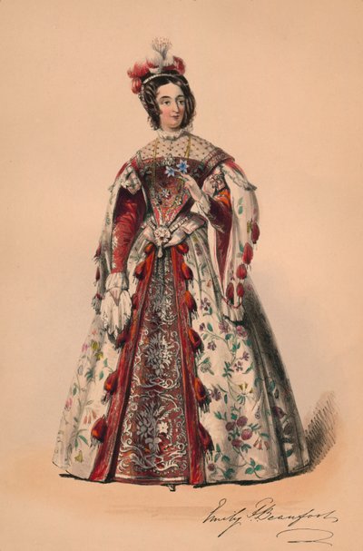 Emily vévodkyně z Beaufortu v kostýmu pro královnu Viktorii Bal Costumé, 12. května 1842, 1843. od John Richard Coke Smyth