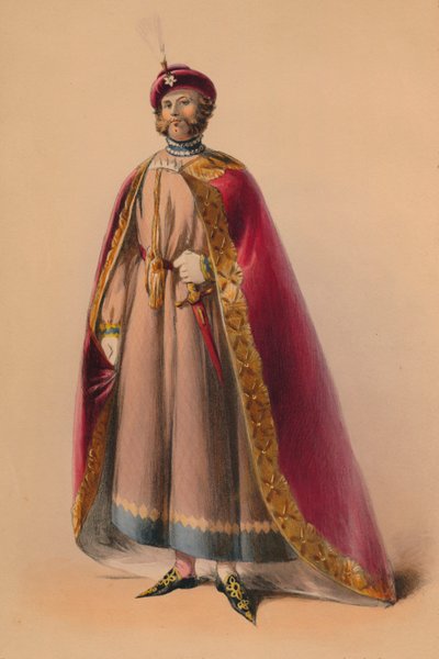 Host v kostýmu pro královnu Viktorii Bal Costumé, 12. května 1842, 1843. od John Richard Coke Smyth