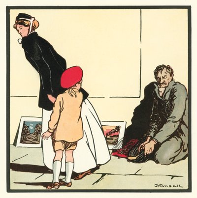 Kensington Rhymes: The Pavement Artist (barevné lito) od John Robert (after) Monsell