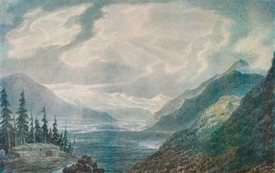 Alpské údolí, 18. století od John Robert Cozens