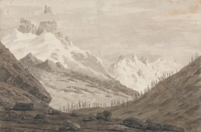 Mezi Chamonix a Martigny od John Robert Cozens