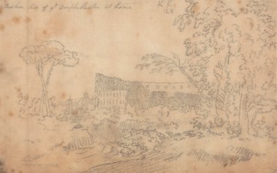 Zlomená strana amfiteátru v Římě od John Robert Cozens