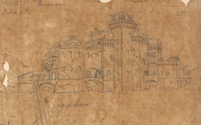 Hrad ve Ferraře, 21. června od John Robert Cozens