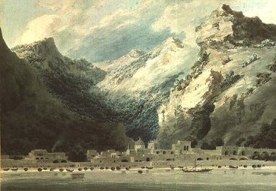 Cetera, rybářské město v zálivu Salerno od John Robert Cozens