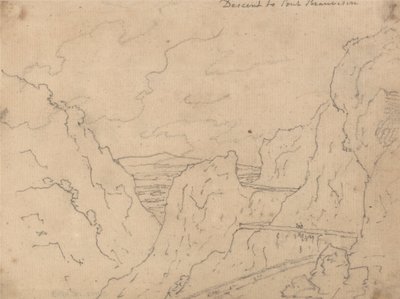 Sestup do Pont de Beauvoisin od John Robert Cozens