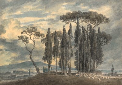 V zahradách Villa Negroni v Římě (tužka a akvarel s škrábáním) od John Robert Cozens