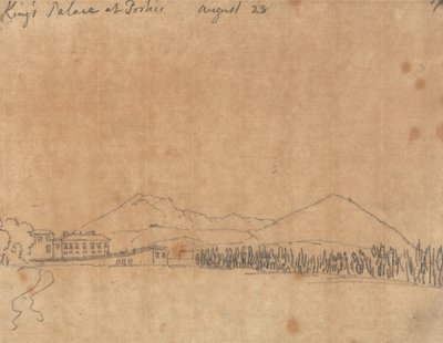 Královský palác v Portici, 28. srpna od John Robert Cozens
