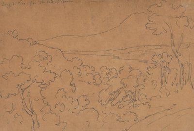 Jezero Vico z kopce Viterbo od John Robert Cozens